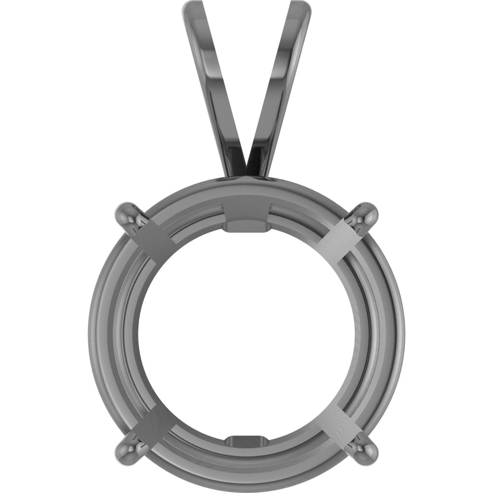 Sterling Silver Round 4-Prong Basket Pendant Mounting