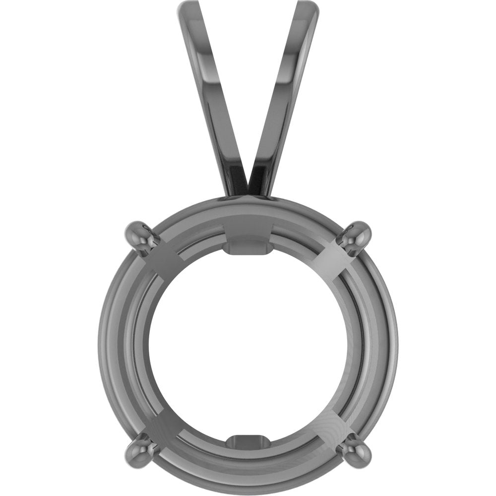 Sterling Silver Round 4-Prong Basket Pendant Mounting