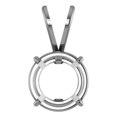 10K Rose Round 4-Prong Basket Pendant Mounting