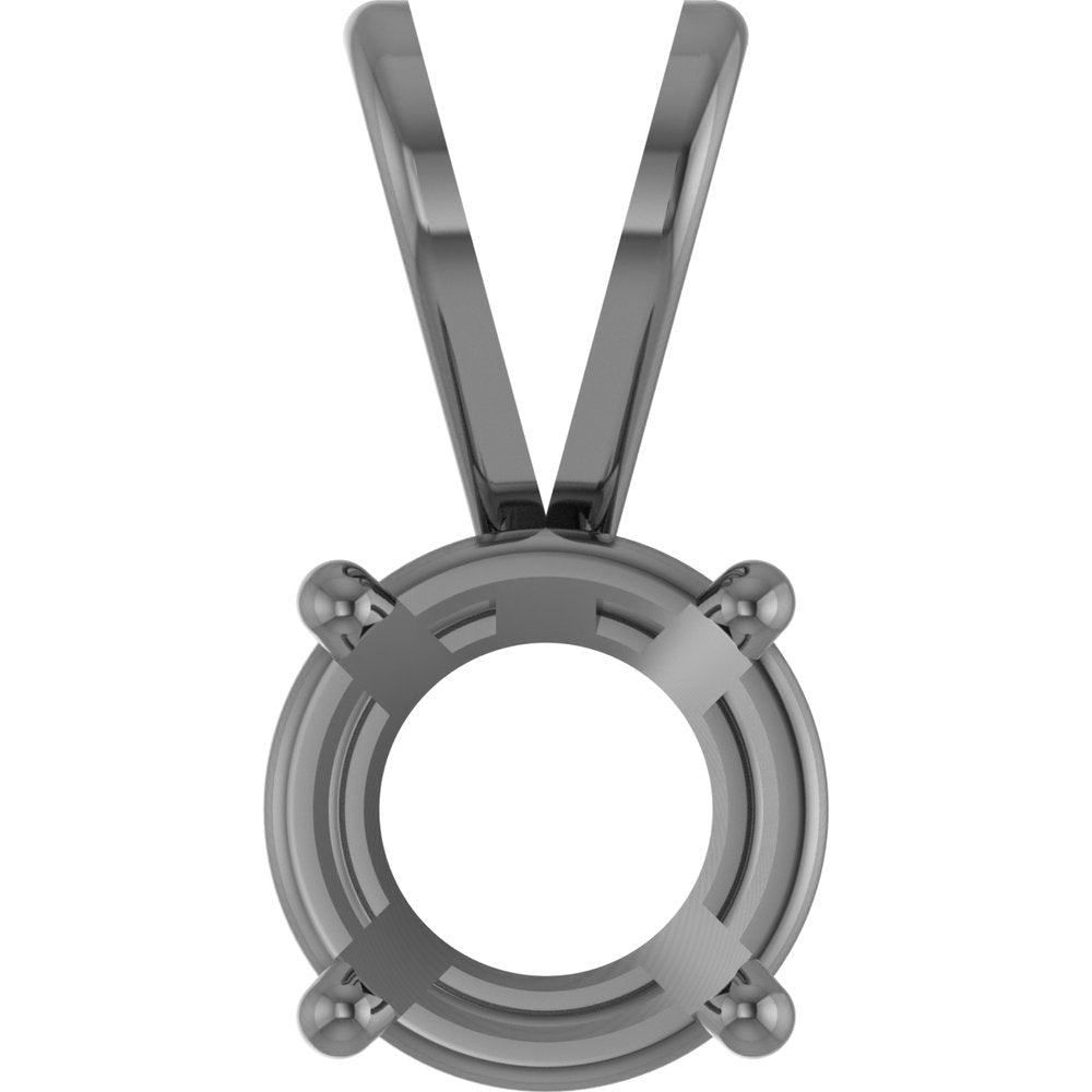 10K White Round 4-Prong Basket Pendant Mounting