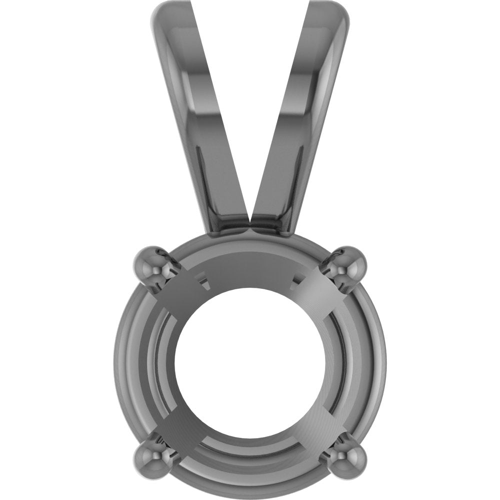 10K White Round 4-Prong Basket Pendant Mounting