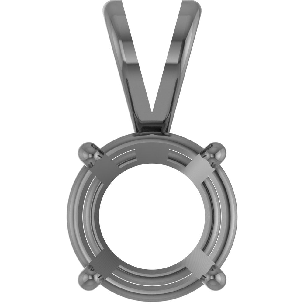 Sterling Silver Round 4-Prong Basket Pendant Mounting