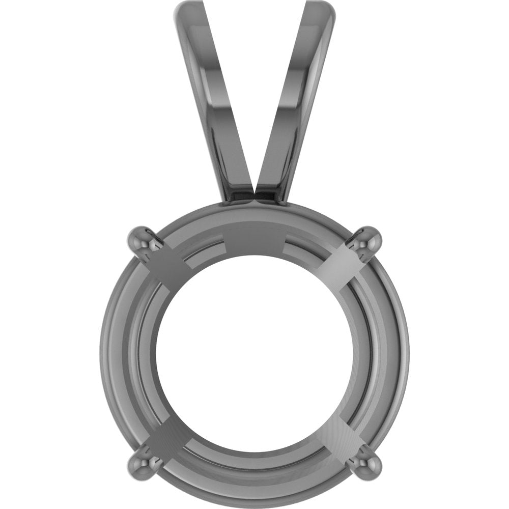 10K White Round 4-Prong Basket Pendant Mounting