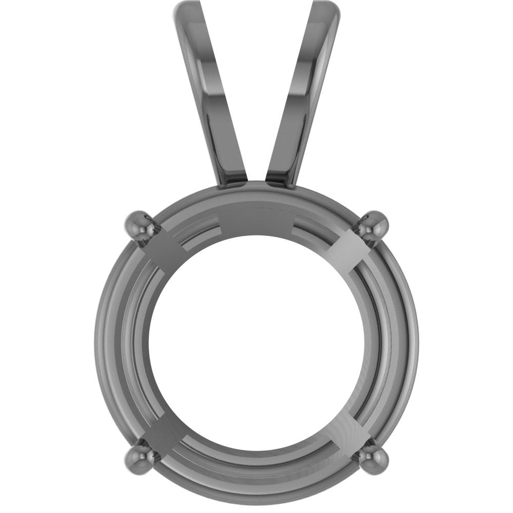 10K White Round 4-Prong Basket Pendant Mounting