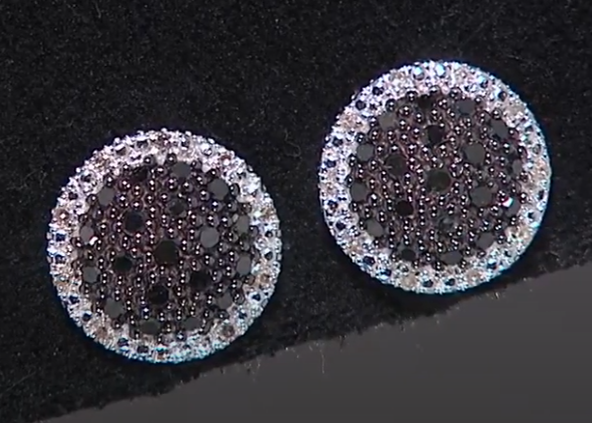 Colleen Lopez Sterling Silver .33ctw Black & White Diamond Stud Earrings