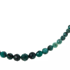 Jay King Sterling Silver Faceted Emerald Beaded Necklace. 18"