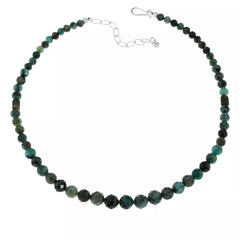 Jay King Sterling Silver Emerald Graduated Bead Necklace 18"