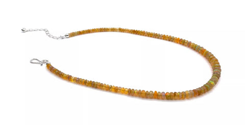 Jay King Sterling Silver Faceted Ethiopian Honey Opal Bead Necklace, 18"