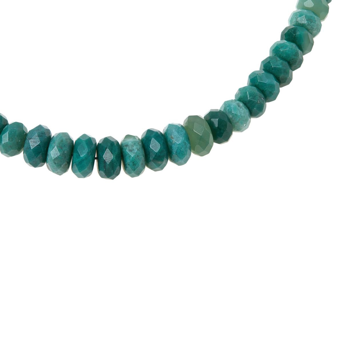 Jay King Green Chrome Chalcedony Beaded Sterling Silver Necklace 18"