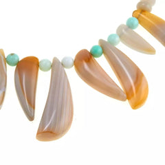 Jay King Striped Agate & Green Opal 18" Dangle Necklace HSN $150.00