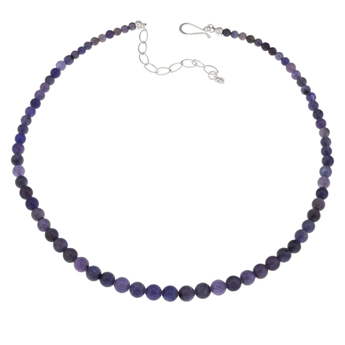 Jay King Sterling Silver Graduated Indigo Tanzanite Beaded Necklace 18"