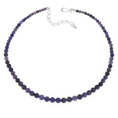 Jay King Sterling Silver Graduated Indigo Tanzanite Beaded Necklace 18"