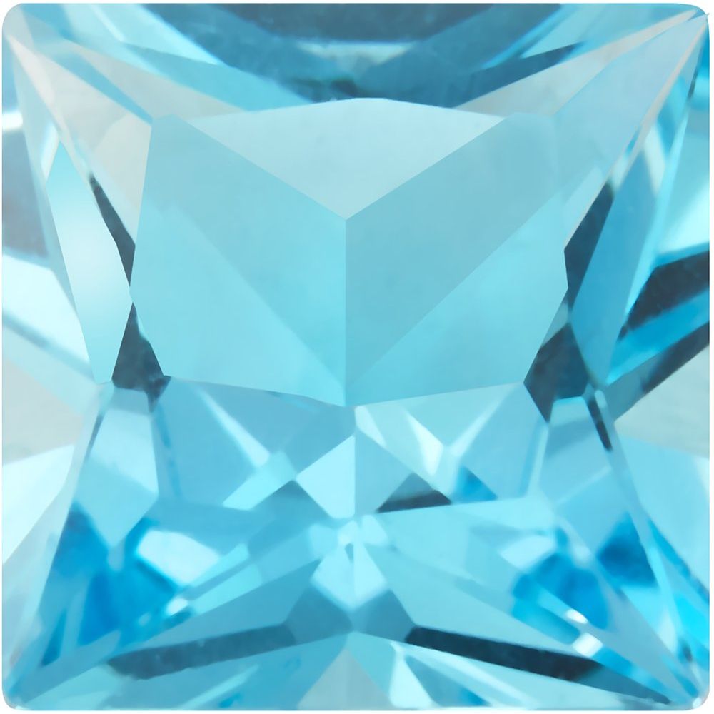 Square Natural Swiss Blue Topaz