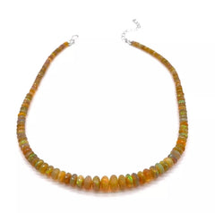 Jay King Sterling Silver Faceted Ethiopian Honey Opal Bead Necklace, 18"