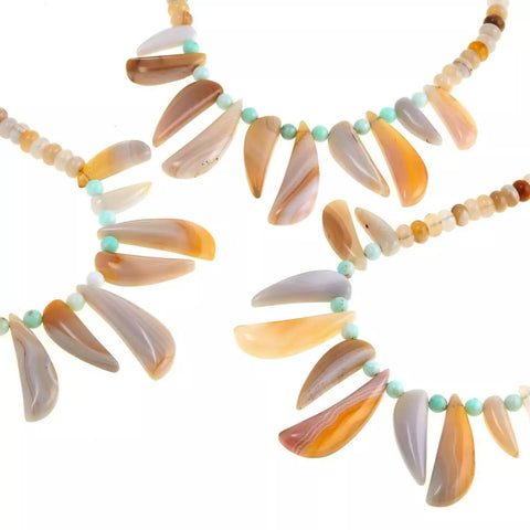 Jay King Striped Agate & Green Opal 18" Dangle Necklace HSN $150.00