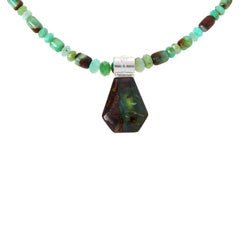 Jay King Sterling Silver Multicolor Chrysoprase Pendant Beaded Necklace 18"