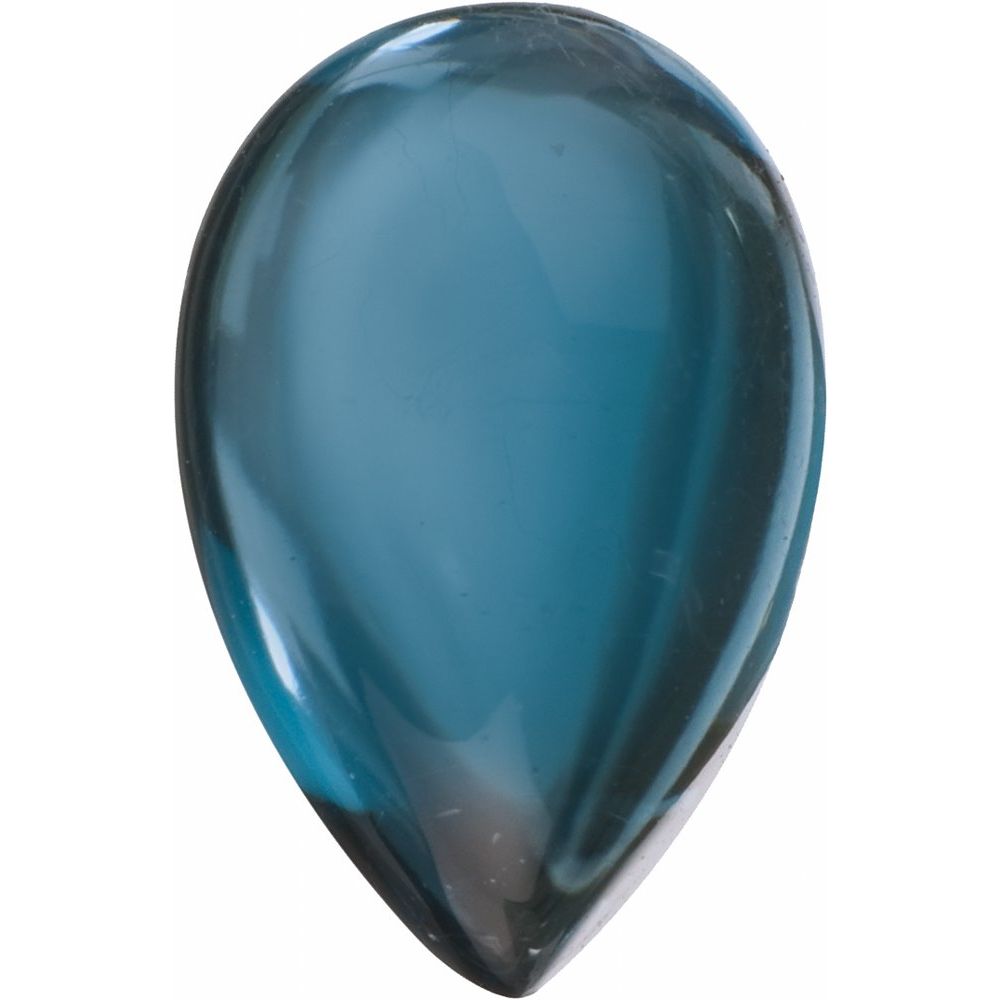 Pear Natural Cabochon London Blue Topaz