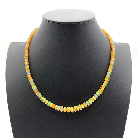 Jay King Sterling Silver Faceted Ethiopian Honey Opal Bead Necklace, 18"