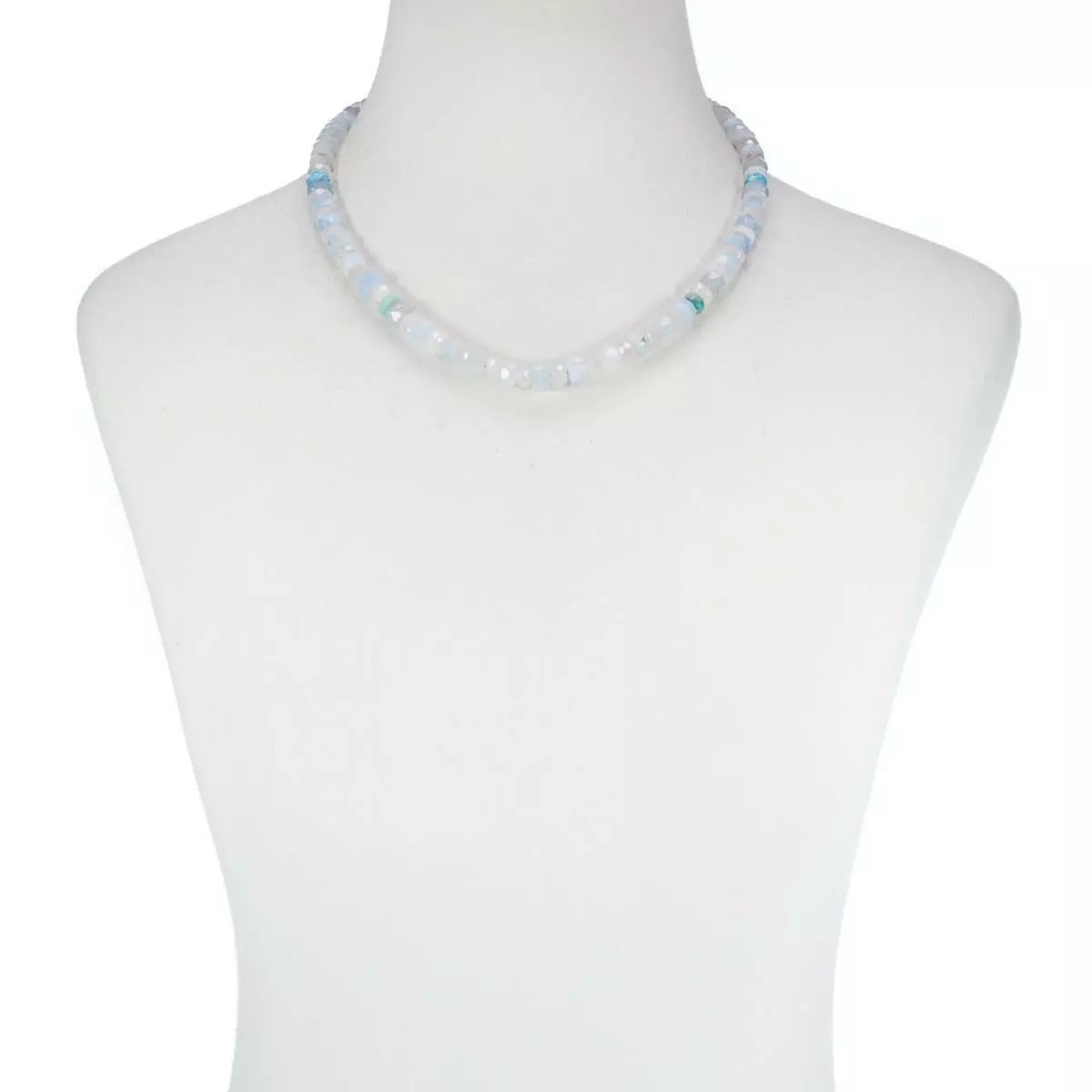 Jay King Aquamarine, Rose Quartz & Turquoise Beaded Necklace 18"