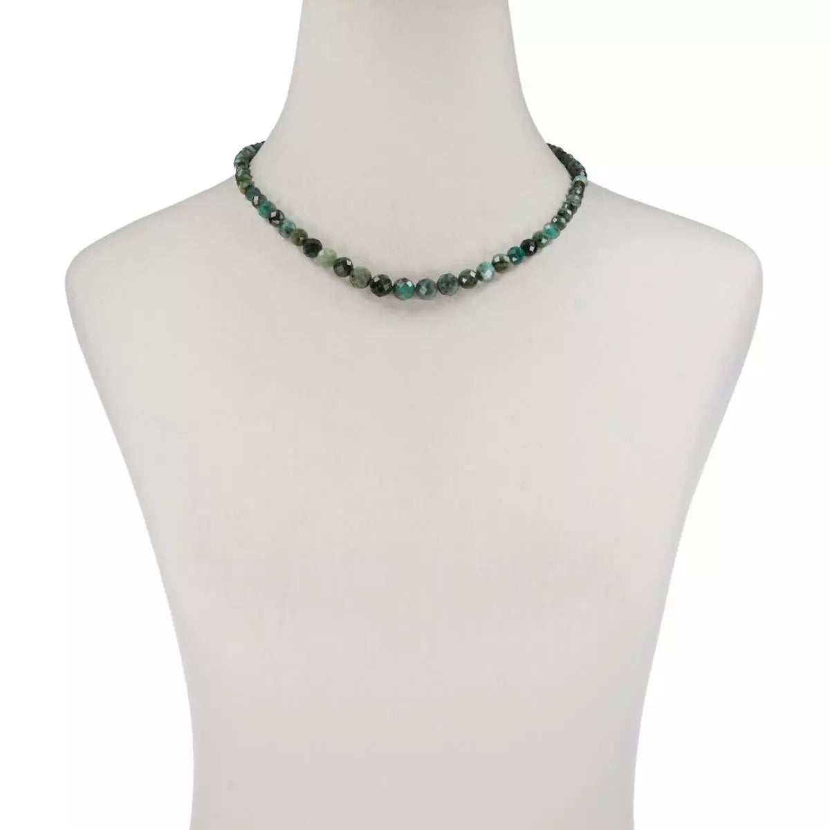 Jay King Sterling Silver Emerald Graduated Bead Necklace 18"