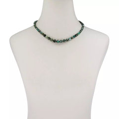 Jay King Sterling Silver Emerald Graduated Bead Necklace 18"