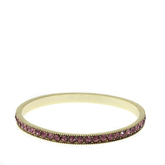 Heidi Daus Chic Simplicity Pink Crystal Goldtone Bangle Bracelet 8"