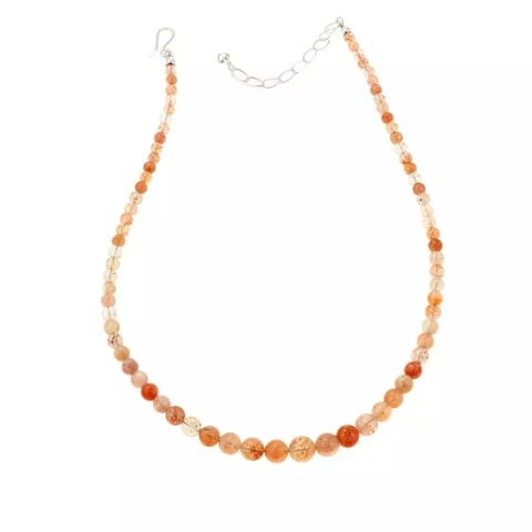 Jay King Sunstone Graduated Bead 18" Sterling Silver Necklace