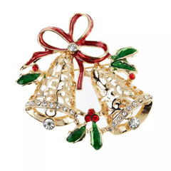 R.J. Graziano "Get Gifty" Crystal Accented and Enamel Brooch Bells HSN $40