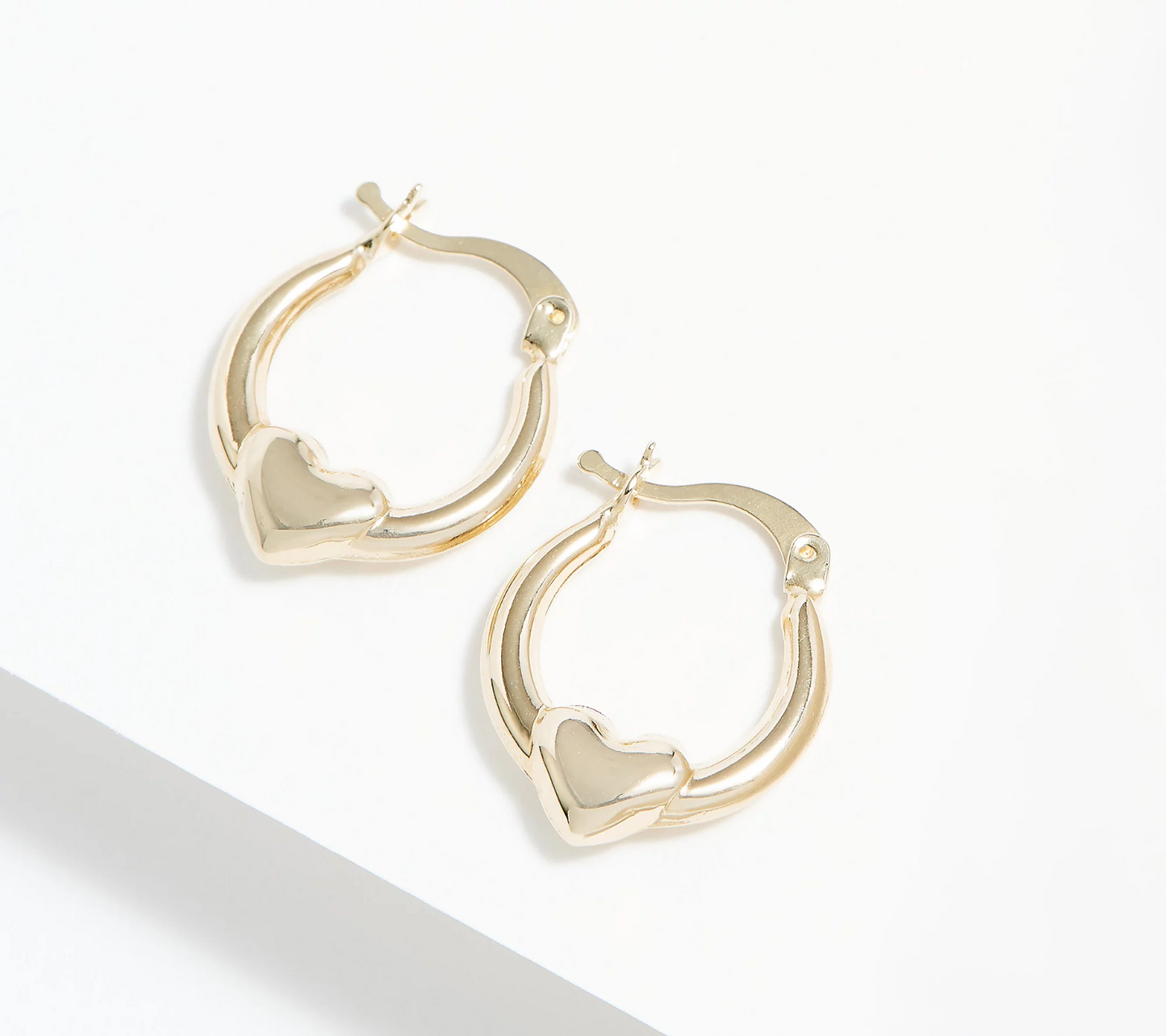 Adorna 14K White Gold Huggie Hoop Earrings: Timeless Elegance - 1
