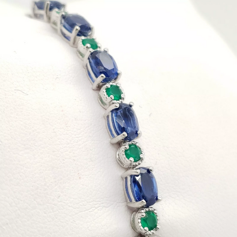 Paul Deasy Gem 6.02Ctw Kyanite And Green Onyx Adjustable Bolo Bracelet