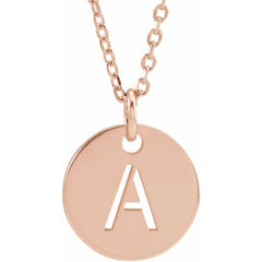 14K Rose Gold Initial 16-18" Necklace