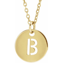 Yellow gold Initial 16-18" Necklace