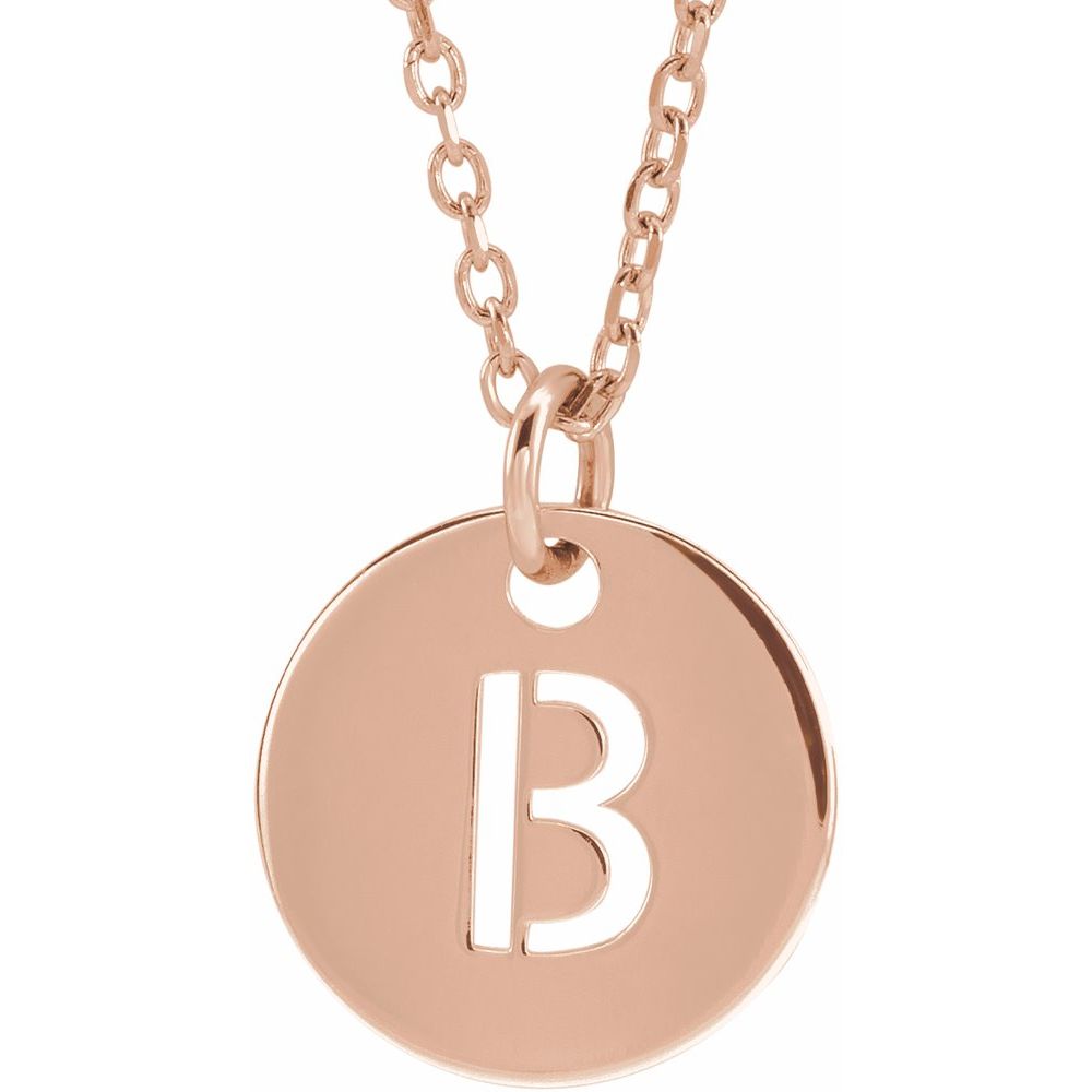 14K Rose Gold Initial 16-18" Necklace