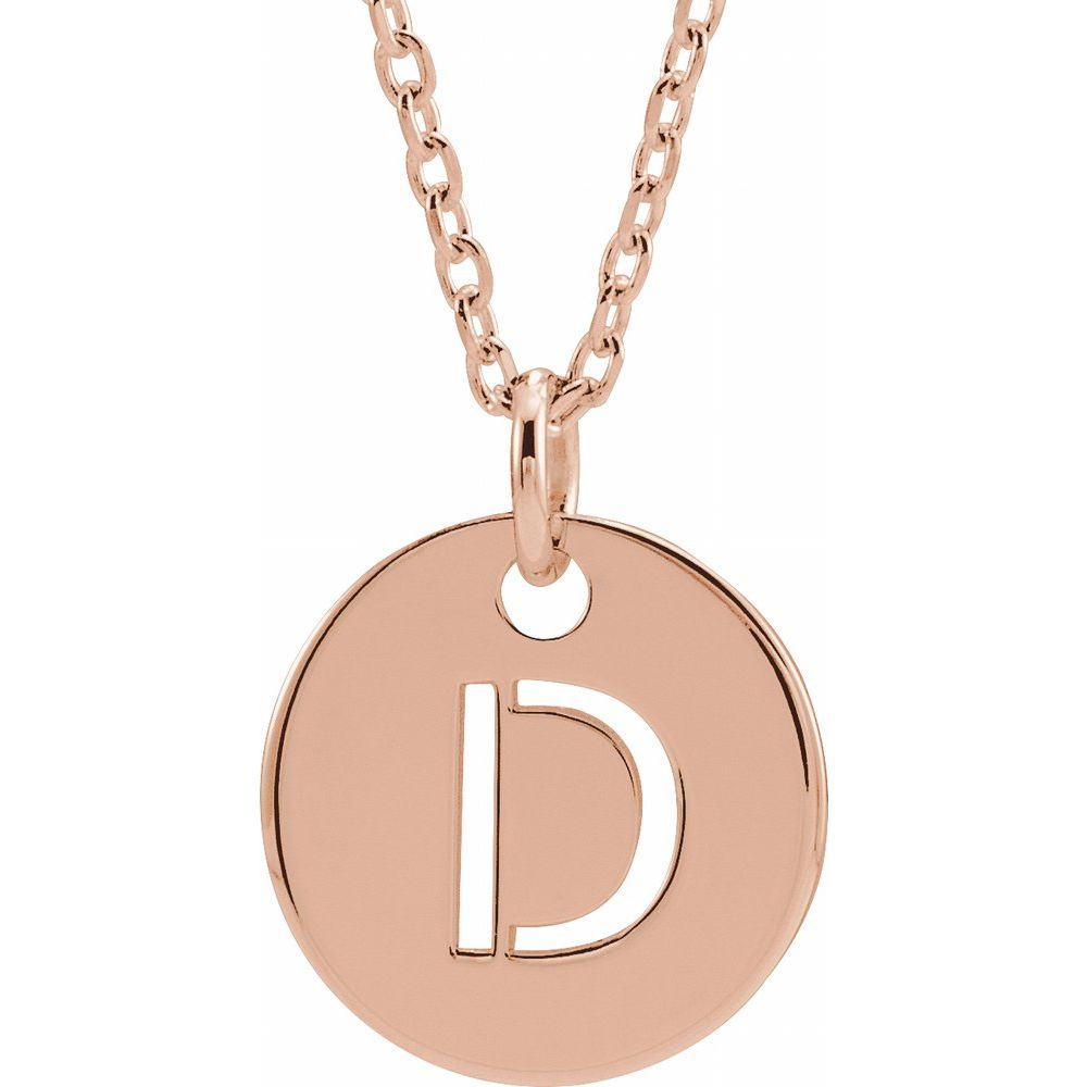 14K Rose Gold Initial 16-18" Necklace