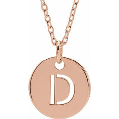 18K Rose Gold-Plated Sterling Silver Initial 16-18" Necklace