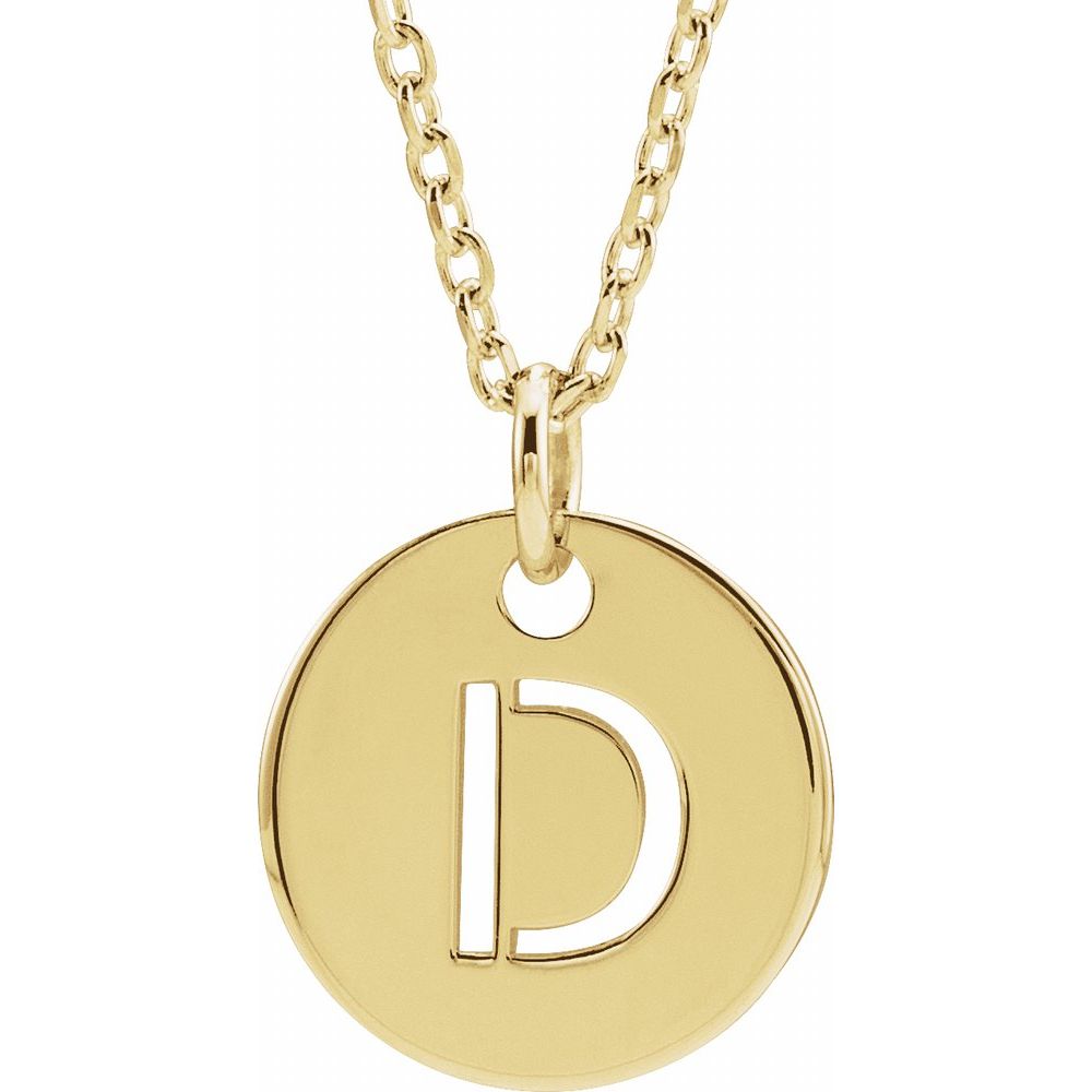 Yellow gold Initial 16-18" Necklace