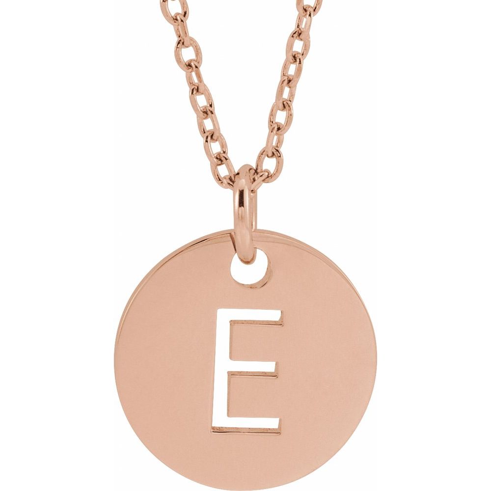 14K Rose Gold Initial 16-18" Necklace