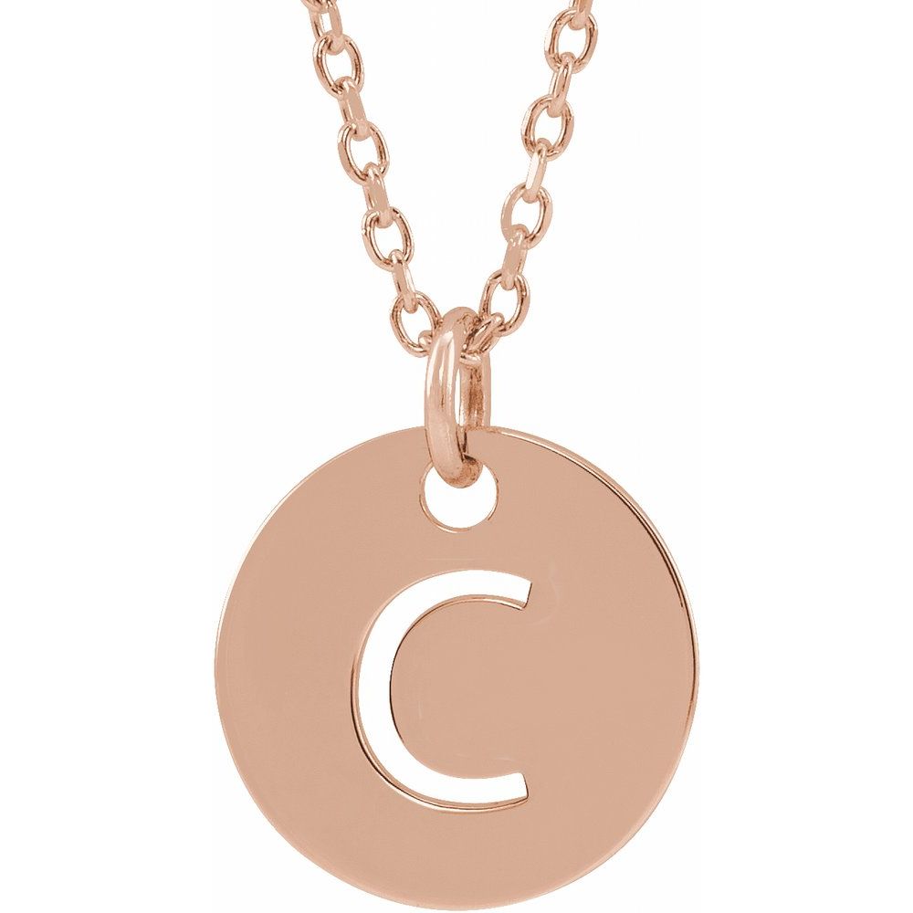 14K Rose Gold Initial 16-18" Necklace