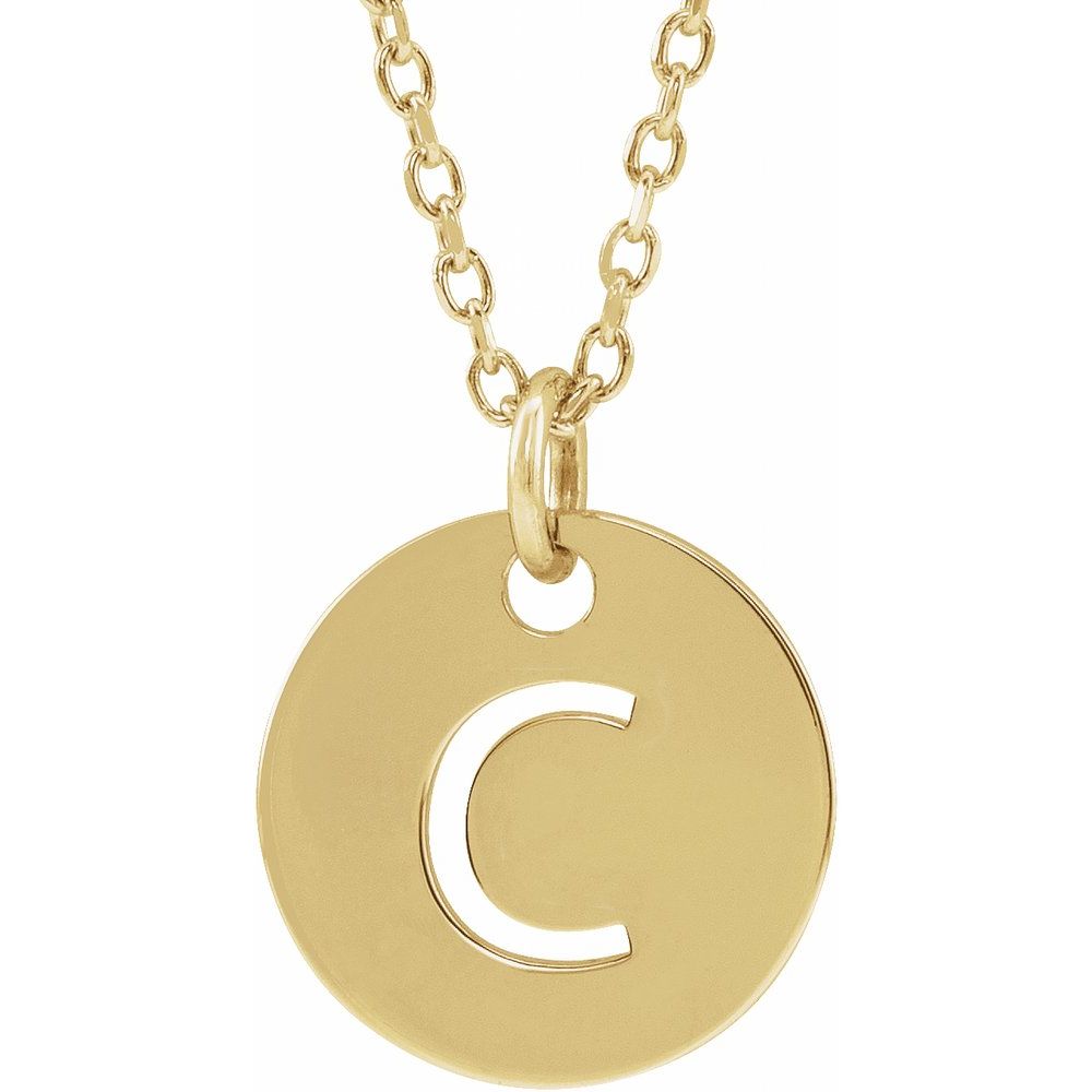 Yellow gold Initial 16-18" Necklace