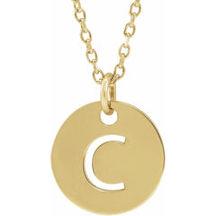 18K Yellow Gold-Plated Sterling Silver Initial 16-18" Necklace