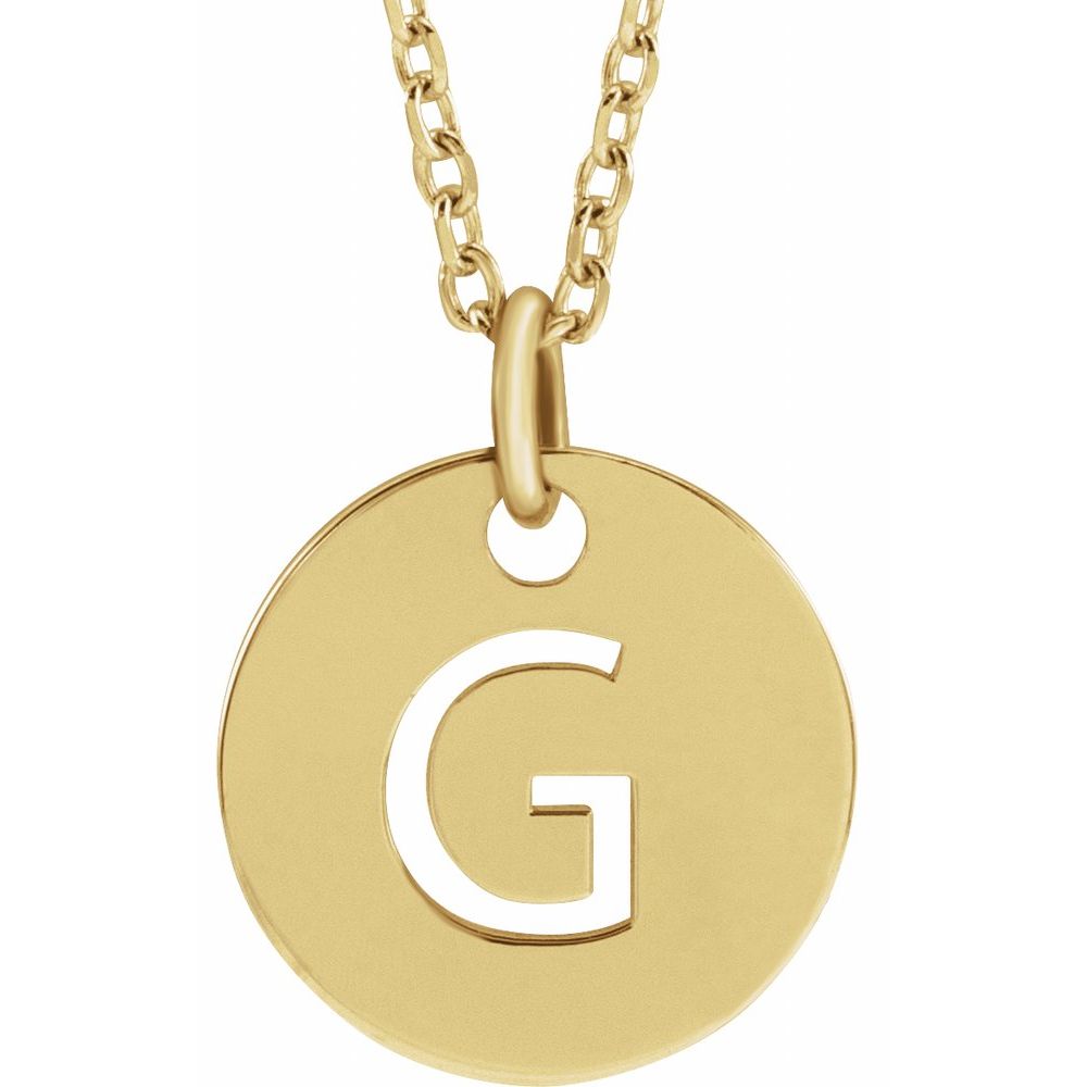 Yellow gold Initial 16-18" Necklace