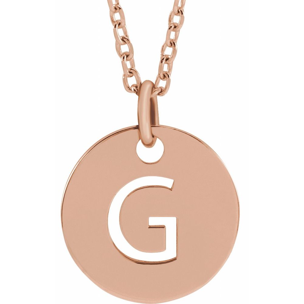 14K Rose Gold Initial 16-18" Necklace