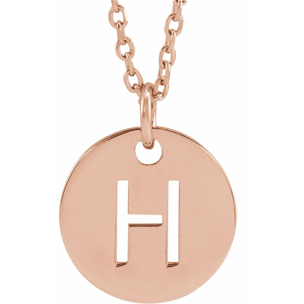 14K Rose Gold Initial 16-18" Necklace