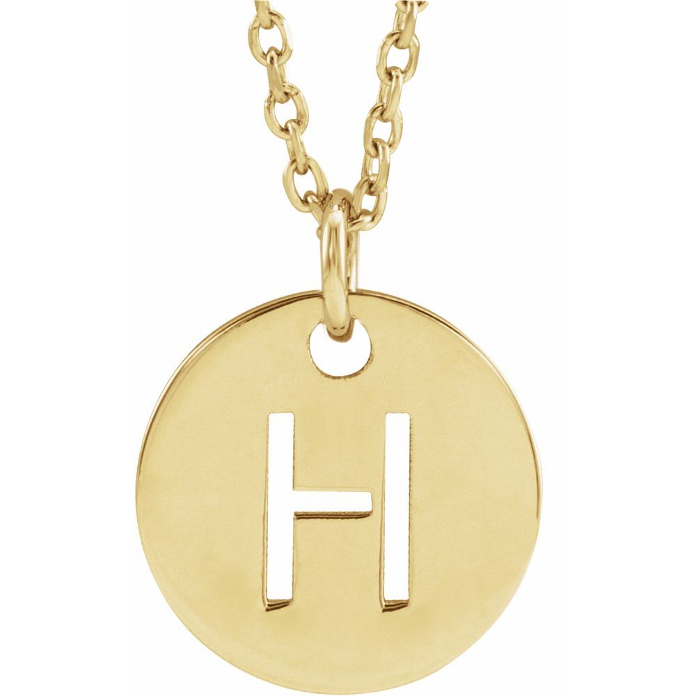 Yellow gold Initial 16-18" Necklace