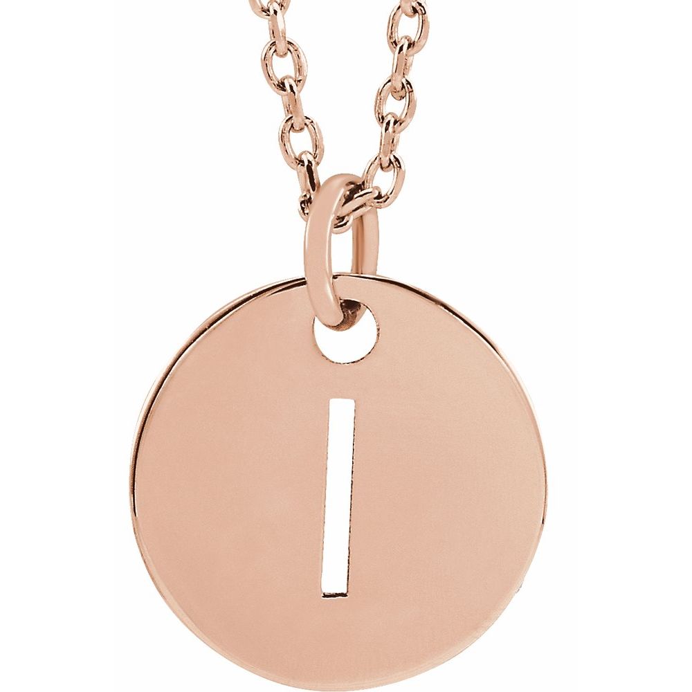 14K Rose Gold Initial 16-18" Necklace