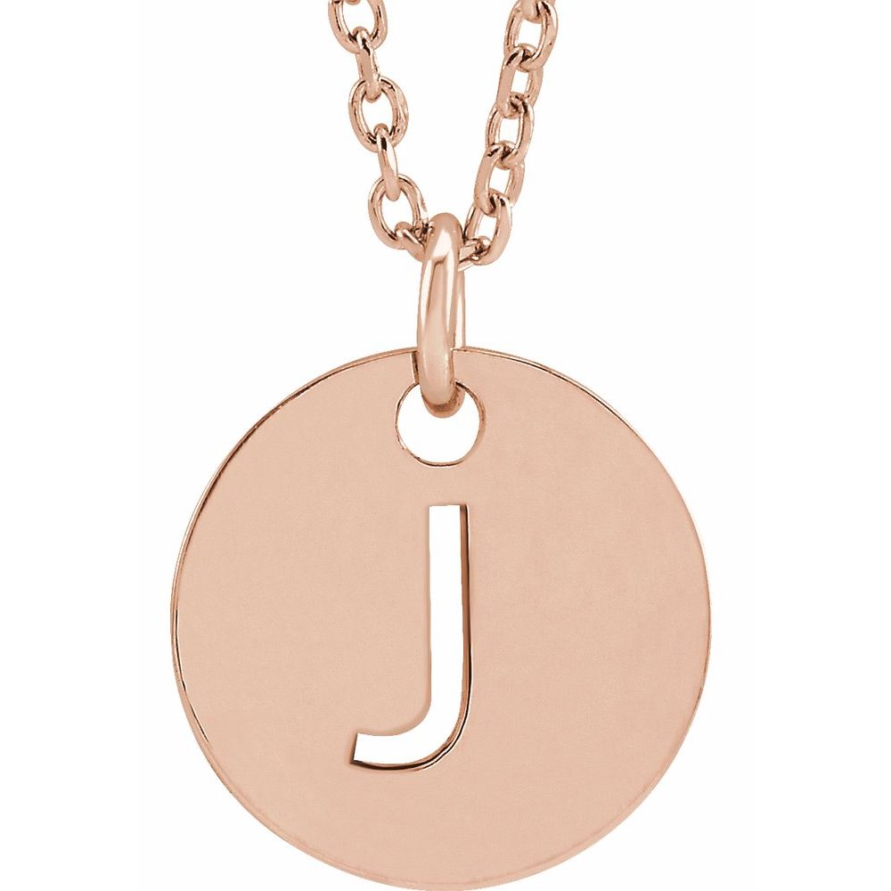 14K Rose Gold Initial 16-18" Necklace