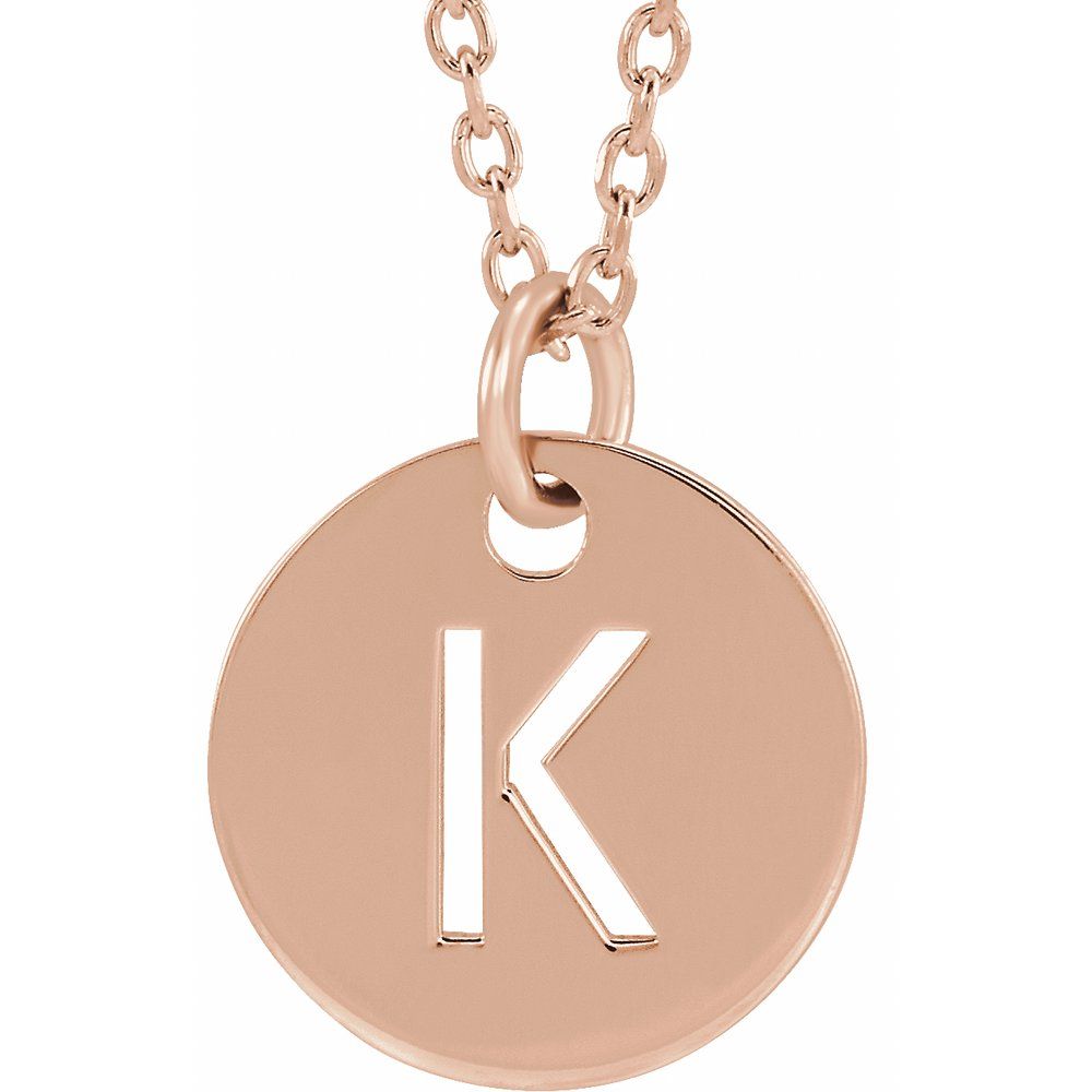 18K Rose Gold-Plated Sterling Silver Initial 16-18" Necklace