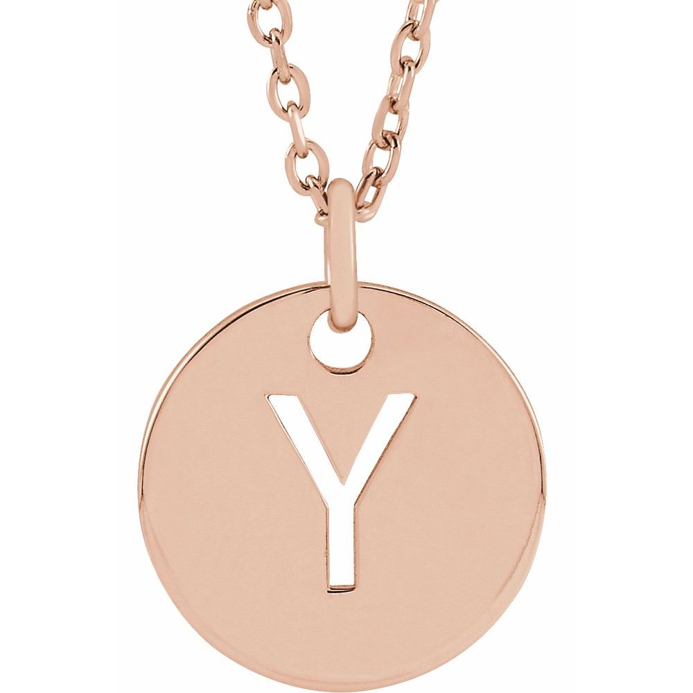 14K Rose Gold Initial 16-18" Necklace