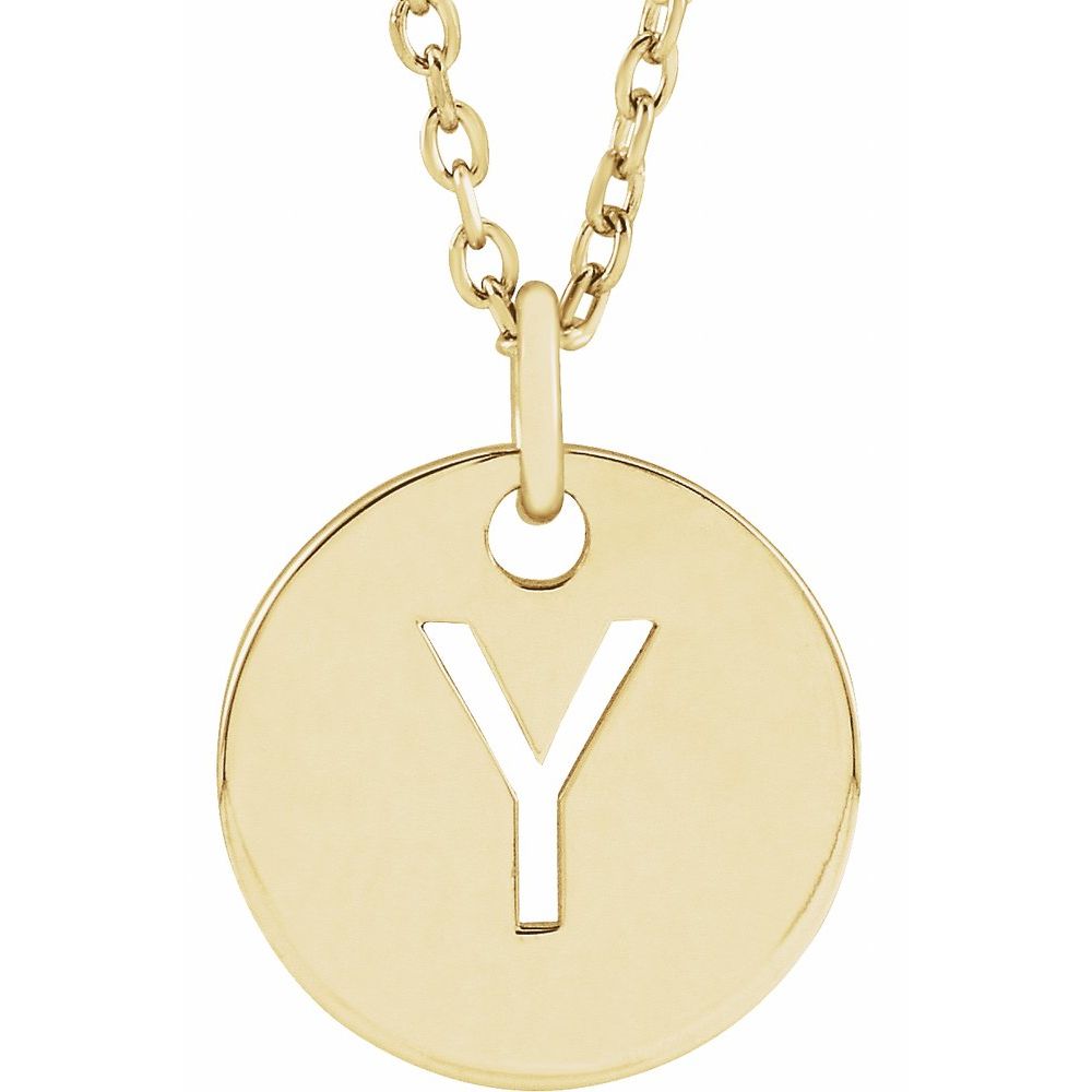 Yellow gold Initial 16-18" Necklace