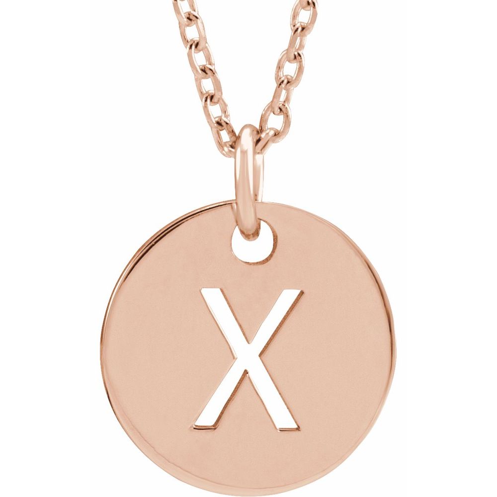 14K Rose Gold Initial 16-18" Necklace